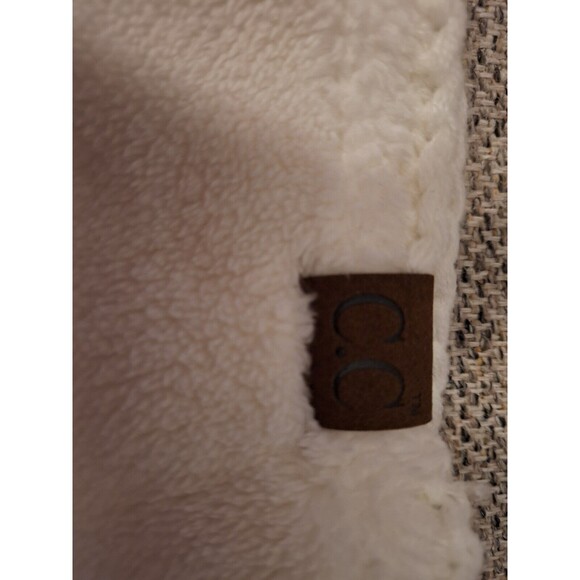 C C Women's Fleece Lined Sequin Embellished Knit Headband Ear Wrap Ivory - Picture 7 of 7